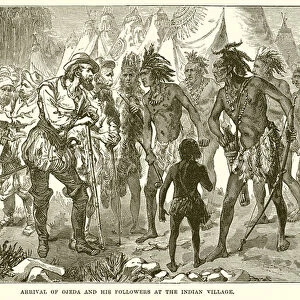 Arrival of Ojeda and his Followers at the Indian Village (engraving)