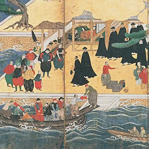 Arrival of the Southern Barbarians (Portuguese traders at Nagasaki), Kano school