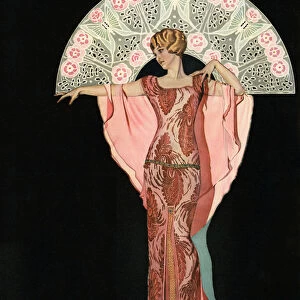 Art Deco Beauty with a Fan by Coles Phillips, 1924 (colour litho)