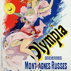 Art. Entertainment. Olympia, music hall in Paris. Poster by Jules Cheret, France