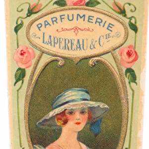 An art nouveau perfume label for parfumerie lapereau & cie, c