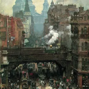 St. Paul's and Ludgate Hill Oil Print, 1887 St. Paul's and Ludgate Hill Oil Print, 1887