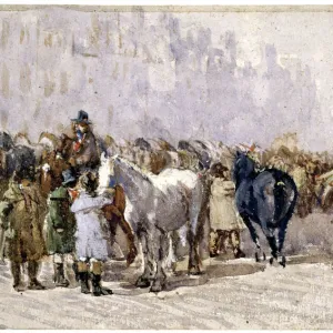 The Birmingham Horse Fair Print, c.1841-49 (w/c on paper) The Birmingham Horse Fair Print, c.1841-49 (w/c on paper)