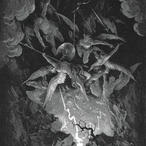 Gustave Dore Print: Rebel Angels Plunge into Hell Gustave Dore Print: Rebel Angels Plunge into Hell