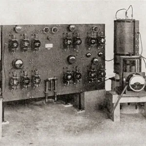 Early British Broadcast Transmitter Print, 1919-1920 Early British Broadcast Transmitter Print, 1919-1920