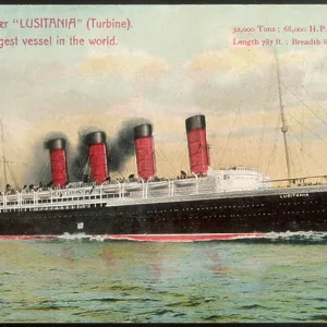 The RMS Lusitania Print, 1907-1915 The RMS Lusitania Print, 1907-1915