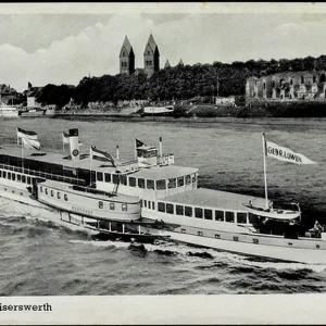 Düsseldorf Kaiserswerth Print of a Steamer on the Rhein Düsseldorf Kaiserswerth Print of a Steamer on the Rhein
