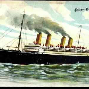Steamer Kaiser Wilhelm II Print Steamer Kaiser Wilhelm II Print