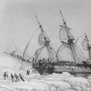 The Astrolabe in Pack-Ice, 9th February, 1838 (lithograph)
