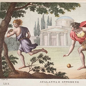 Atalanta and Hippomenes or Atalanta e Ippomene, Book X, illustration from Ovid