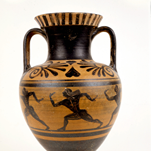 Athlete Race. Greek Amphoras. Painting on vase Museo Nazionale di Tarquinia