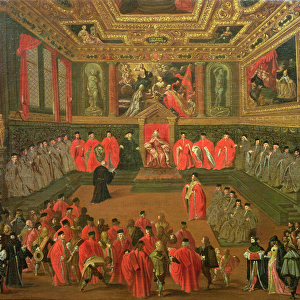 Audience with the Doge in at the College of the Ducale Palace (oil on canvas)