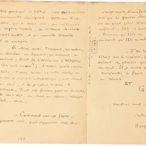 Autograph war letter, 1915-19 (pen & ink on paper)