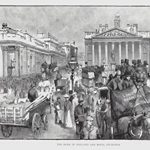 The Bank of England and Royal Exchange (litho)