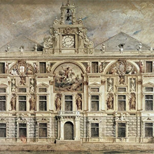 Bank of San Giorgio in Genoa, Italy, 16th century (drawing)