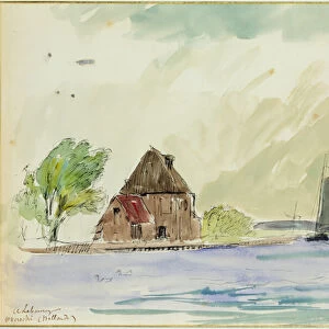 The Banks of the River Meuse in Overschi, 1897 (w / c on paper)