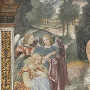 The baptism of Christ, detail of angels