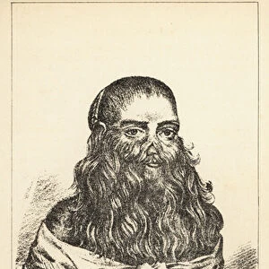 Barbara Urslerin, the hairy-faced woman, 17th century. 1869 (lithograph)