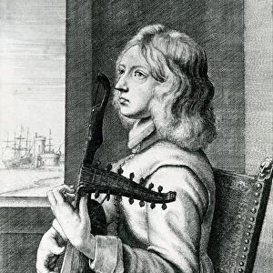 Baroque Lute player (engraving)