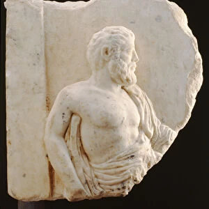 Bas-relief of a philosopher, Greek, 4th-3rd century BC (marble)