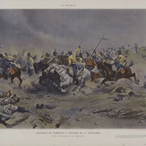 Bataille de Marengo - Charge du 12e Hussards (Charge of the 12th Hussars at the Battle of Marengo) (colour litho)