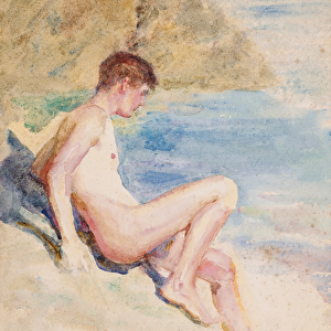The bather, 1910 (pencil & w / c on paper)