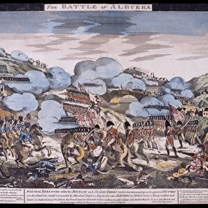 The Battle of Albuera, 1811 (woodcut, coloured)