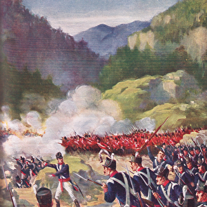 The Battle of Bussaco, c. 1910 (colour litho)