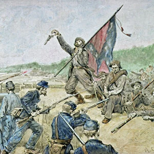 Battle of Corinth, 1862 (colour litho)