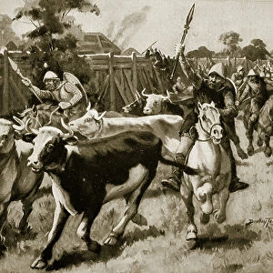 After the Battle of Ethandun (Edington), 878, illustration from Hutchinson's Story of the British Nation, c. 1920 (litho)