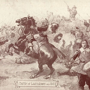 Battle of Lansdown, AD 1643 (litho)