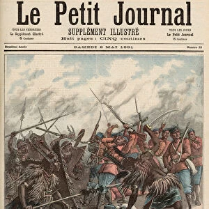 The Battle of Manipur, from Le Petit Journal, 2nd May 1891 (coloured engraving)