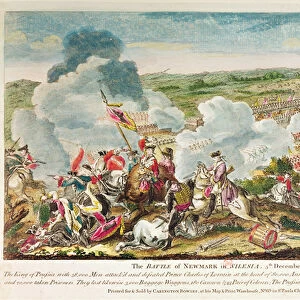 The Battle of Neumark, Silesia 5th December, 1757 (colour litho)