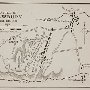 Battle of Newbury, 20th September 1643 (litho)