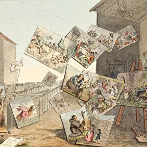 The Battle of the Pictures, illustration from Hogarth Restored