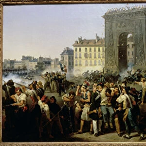 Battle at the Porte Saint-Denis, 28th July 1830 (oil on canvas)