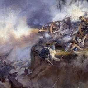 The battle of san Martino on 24 june 1859 (Detail Painting, 1859)