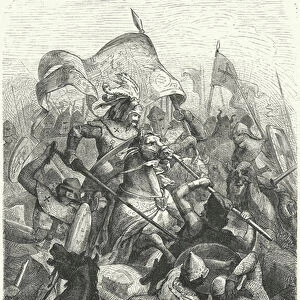 Battle between the Saxons and the Wends (engraving)