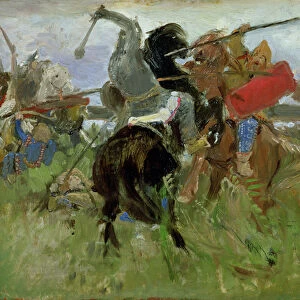 Battle between the Scythians and the Slavonians, 1879 (oil on canvas)