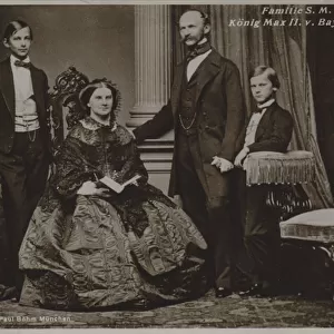 The Bavarian Royal Family, 1860 (b / w photo)