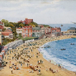 The Bay and Sands, Broadstairs (colour litho)