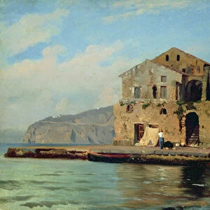Beach House at Sorrento (oil on paper on canvas)