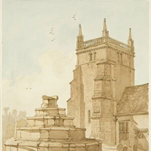 Bedminster Church, 1822 (pencil & w / c on paper)