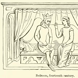 Bedroom, fourteenth century (engraving)