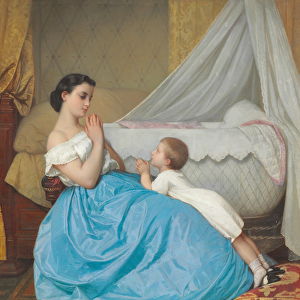A Bedtime Prayer, 1858 (oil on canvas)