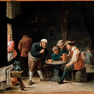 Beer drinkers. Painting by David Teniers II, the young (1610-1690)