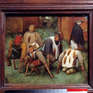 The beggars Groups of disabled dead and miserable. Painting by Pieter Bruegel