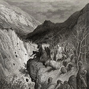 Bernard of Carinthia surprised by Turkish raids, illustration from Bibliotheque