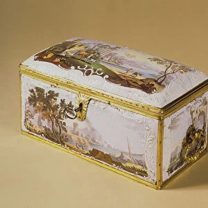 Bilston tea-caddy, 1770 (enamel)