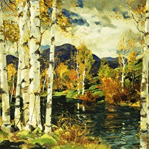 Birches, (oil on canvas)